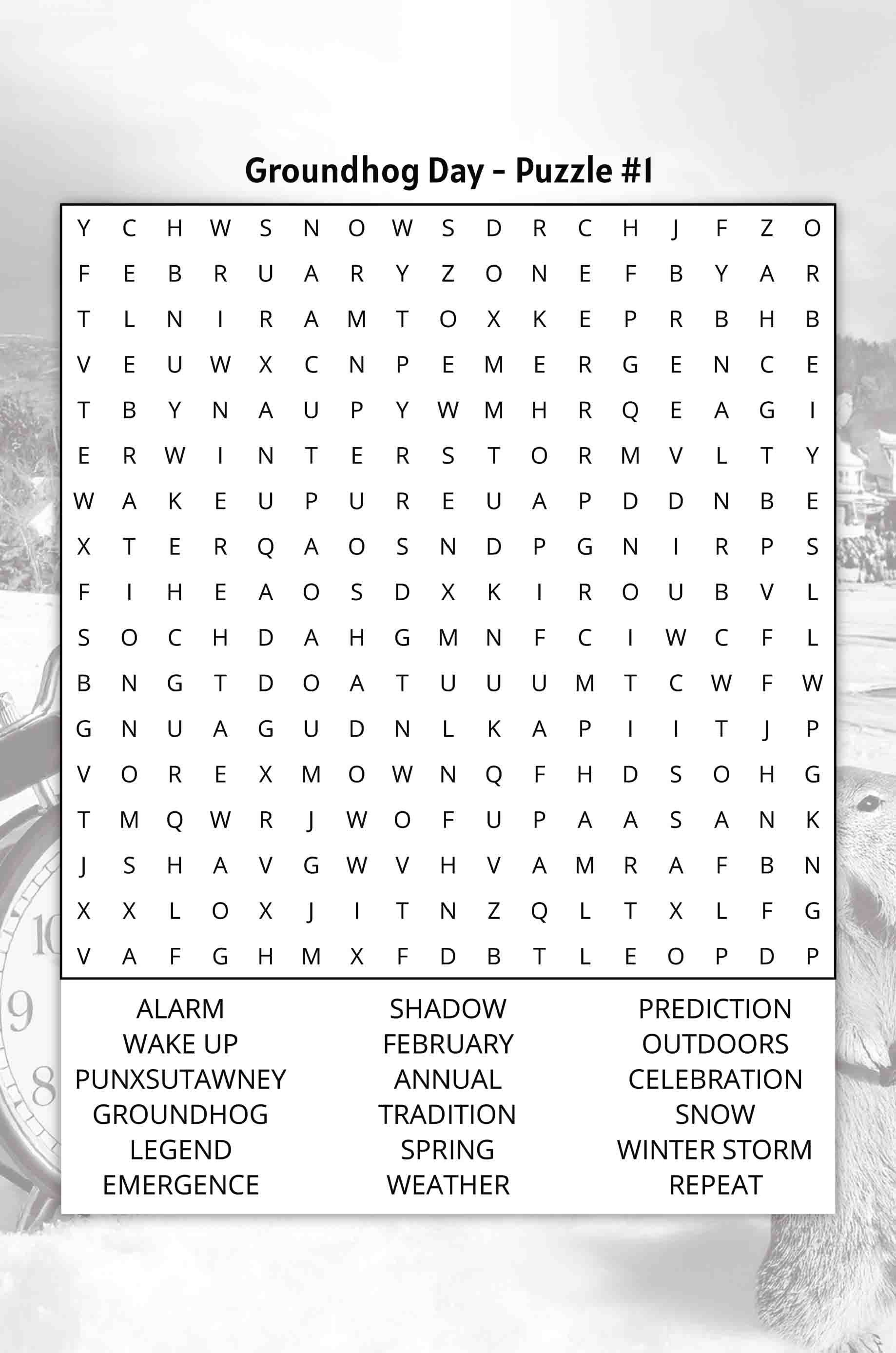 about five groundhog day word search puzzle 01