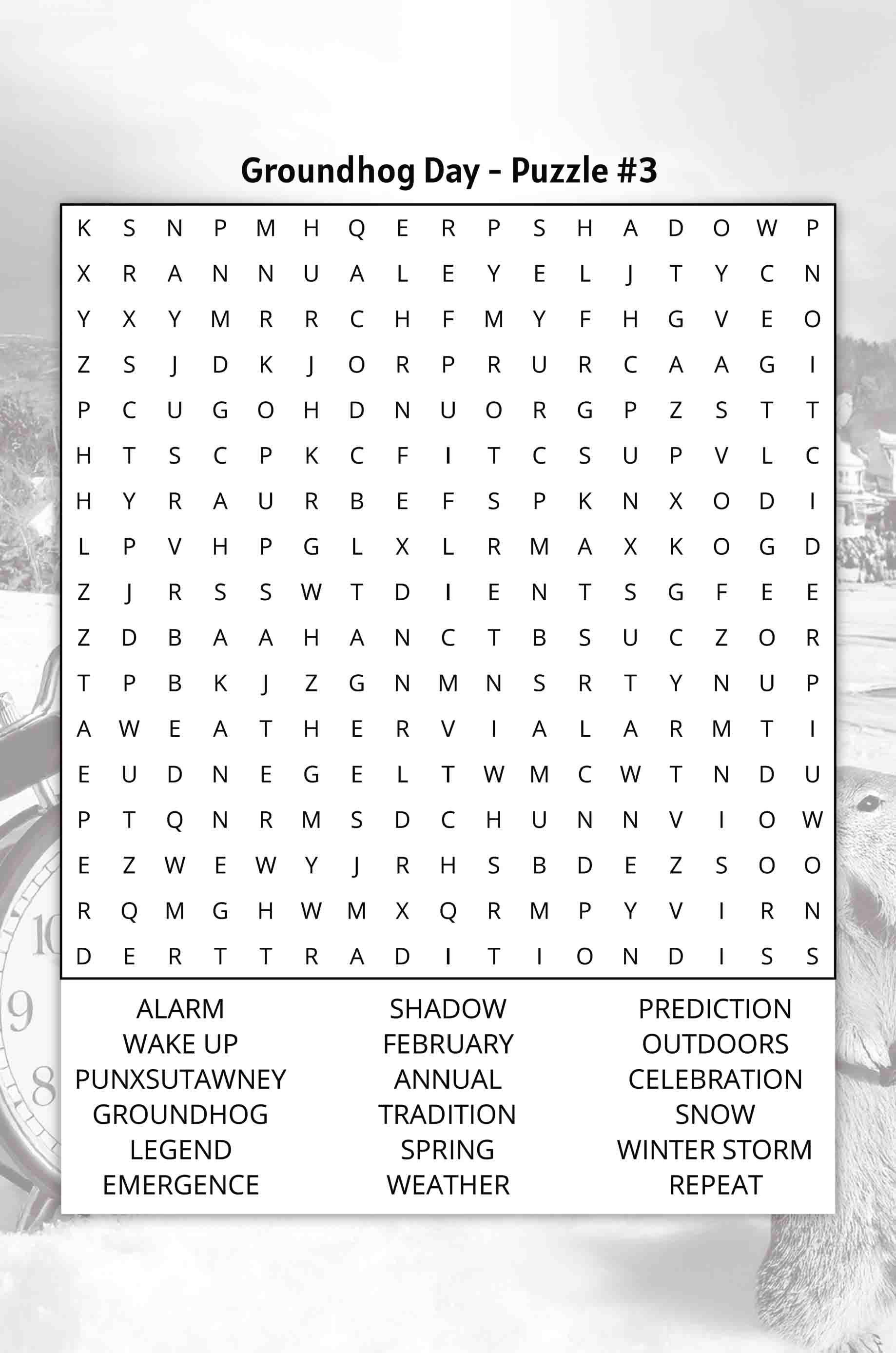 about five groundhog day word search puzzle 03