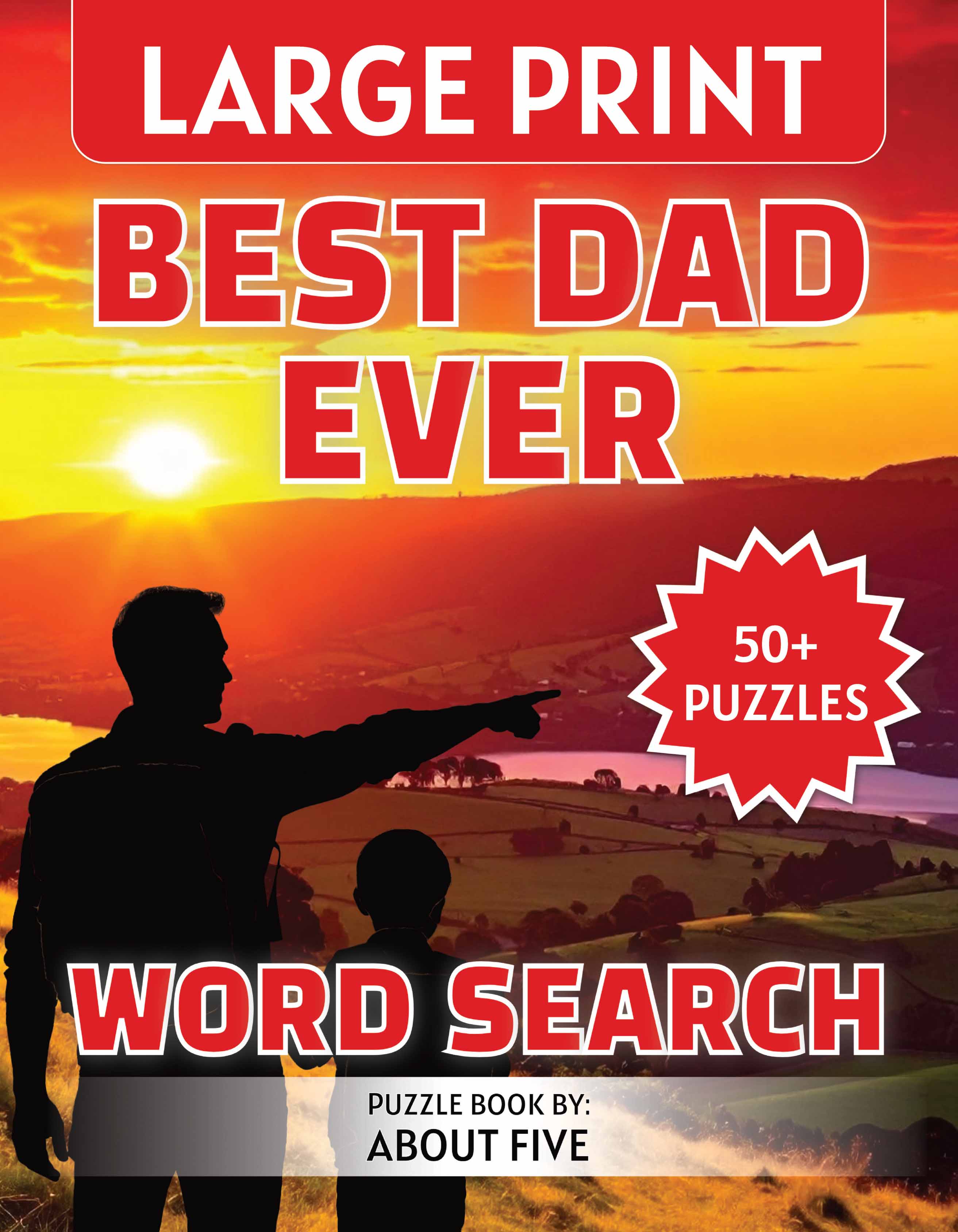 large print best dad ever word search book cover