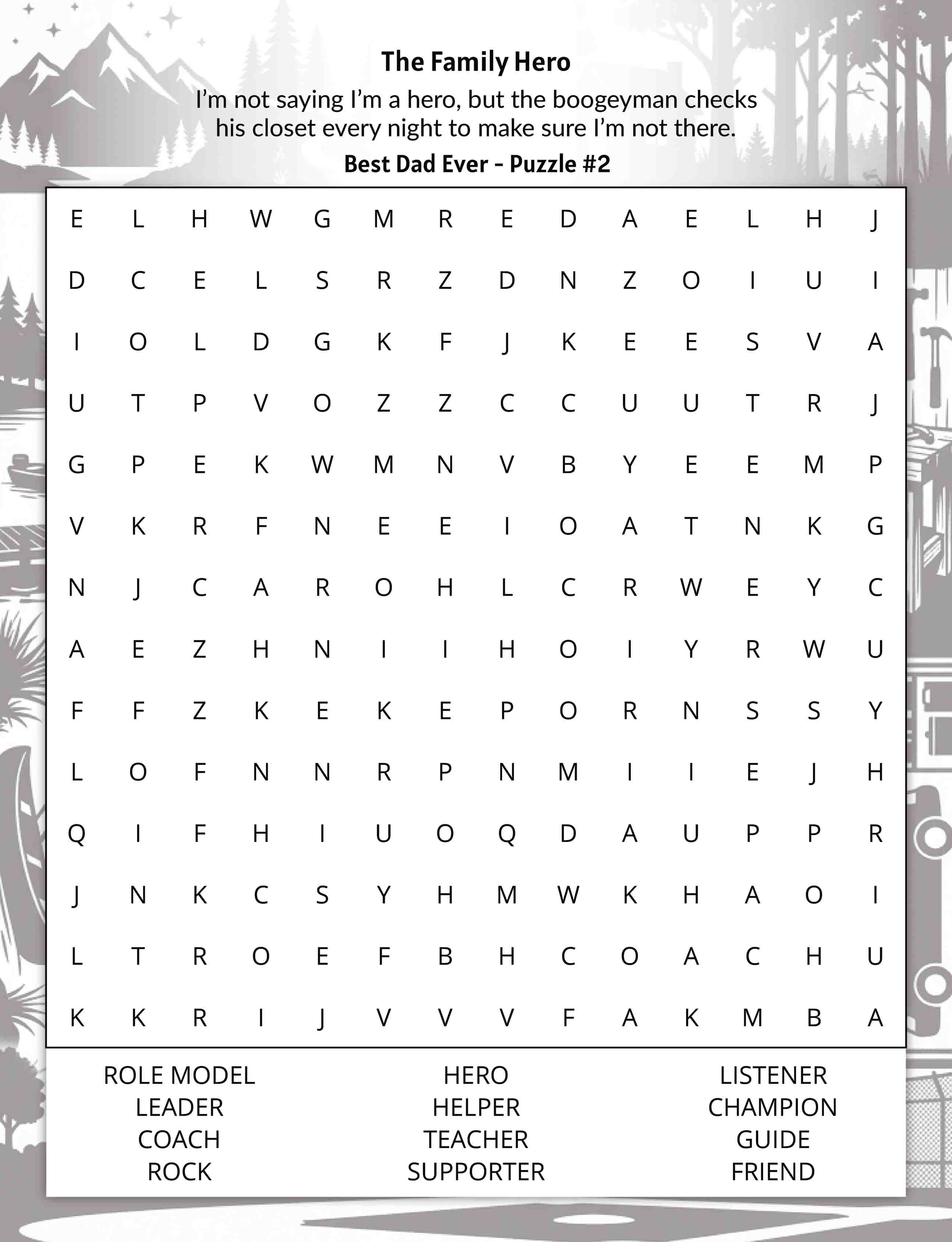 about five large print best dad ever word search puzzle family hero
