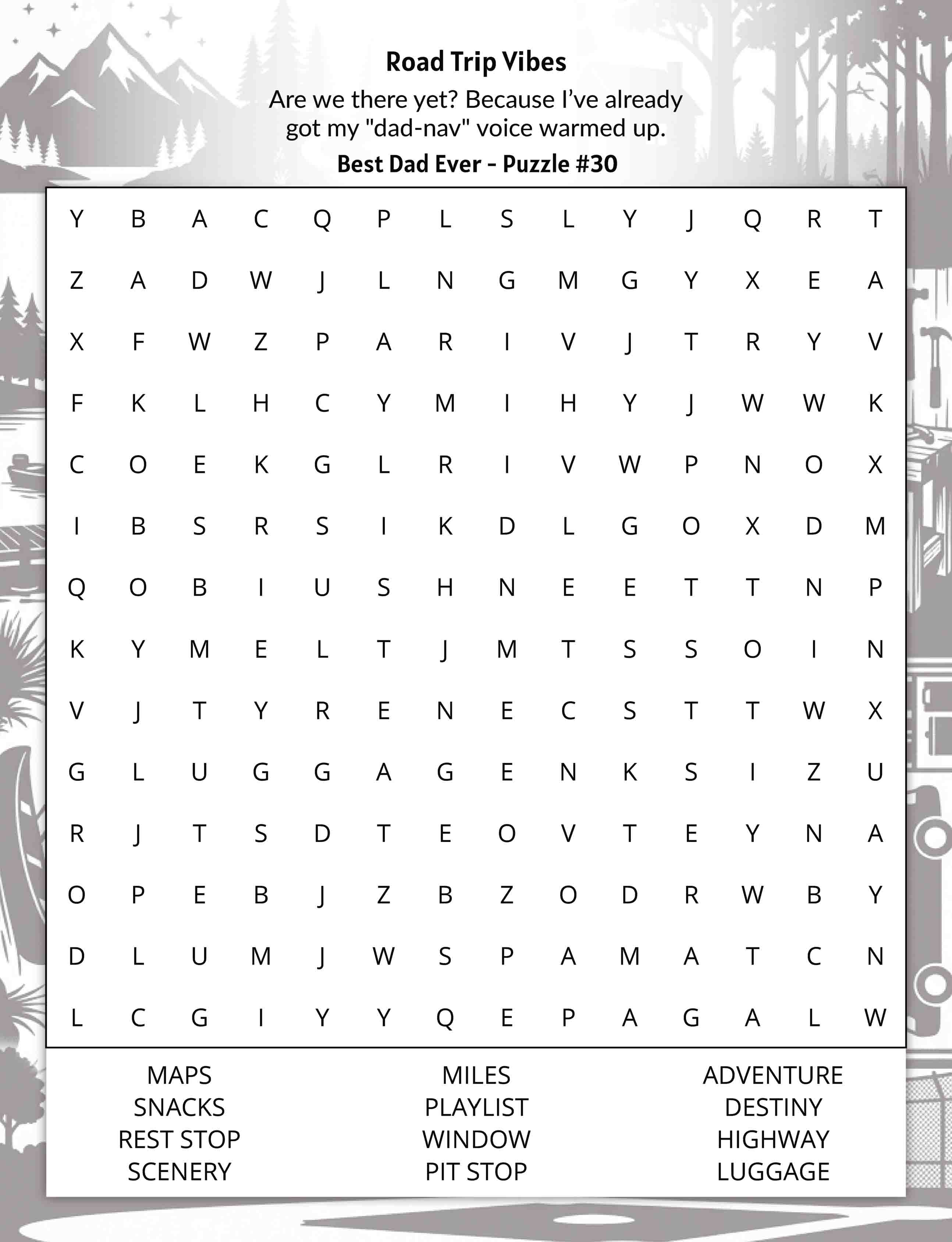 about five large print best dad ever word search puzzle road trip vibes