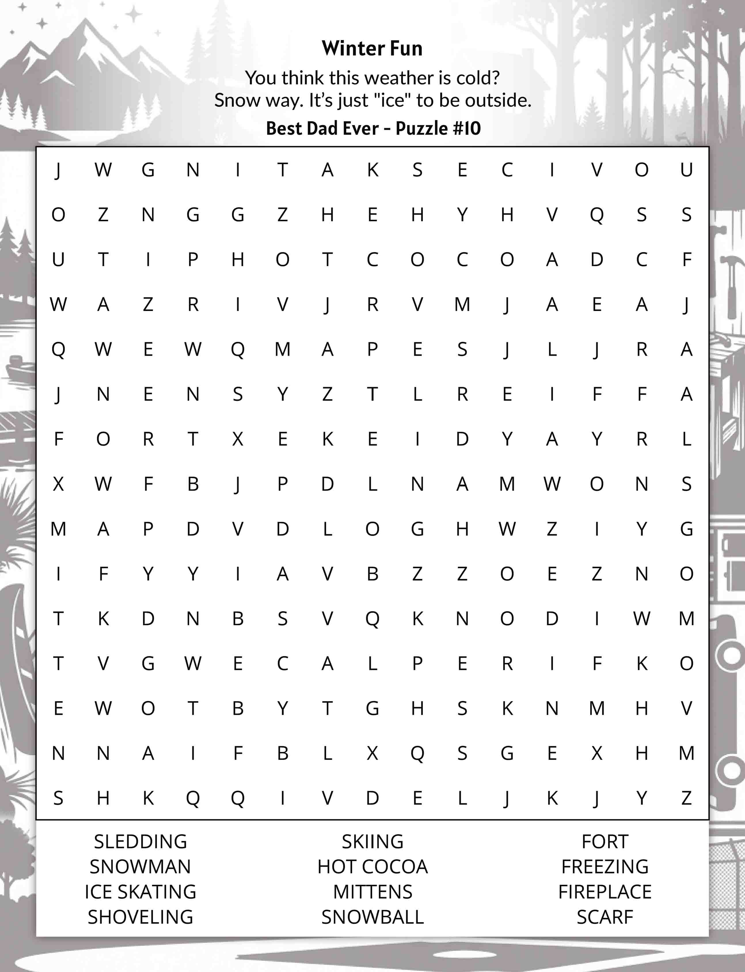 about five large print best dad ever word search puzzle winter fun