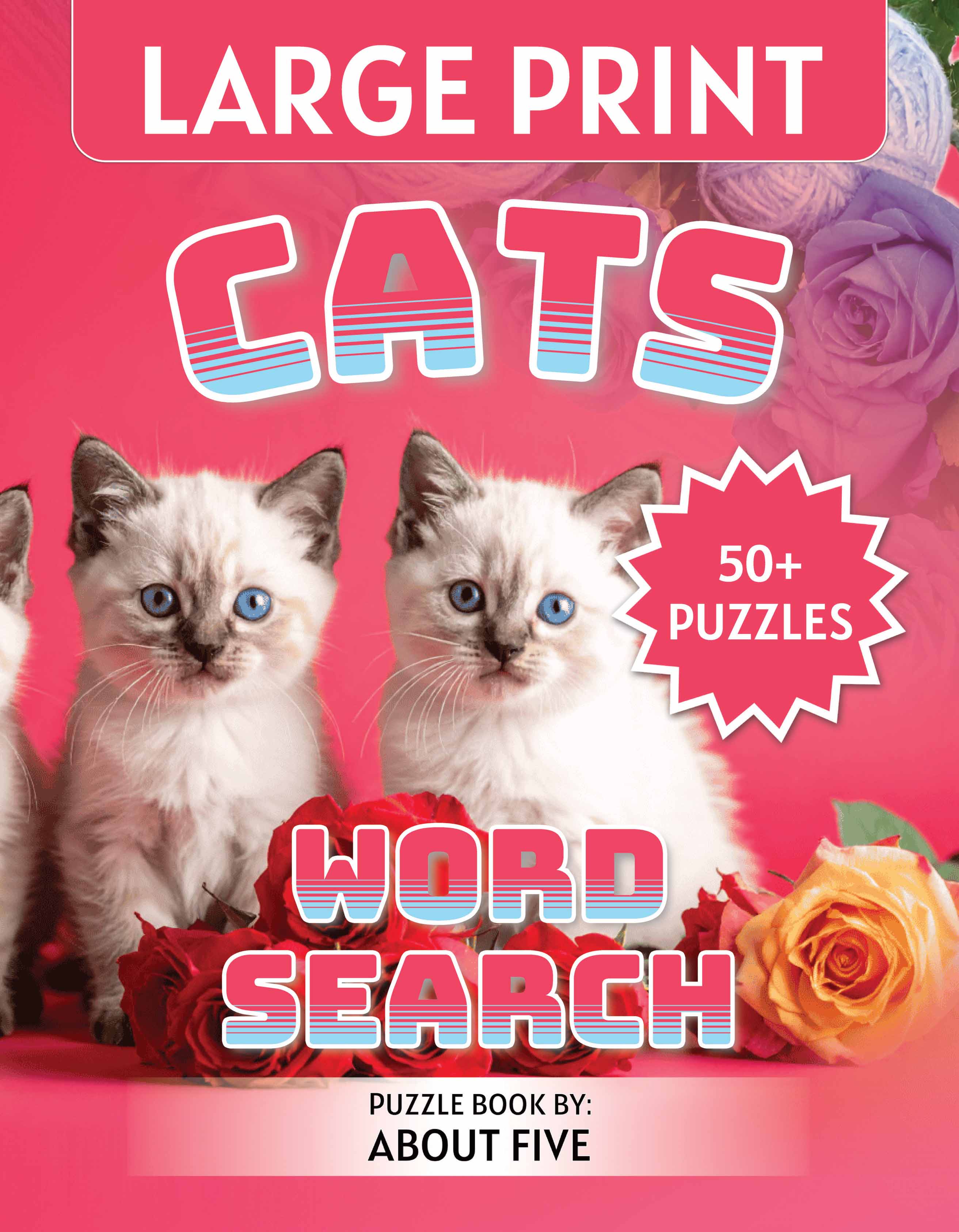 large print cats word search book cover