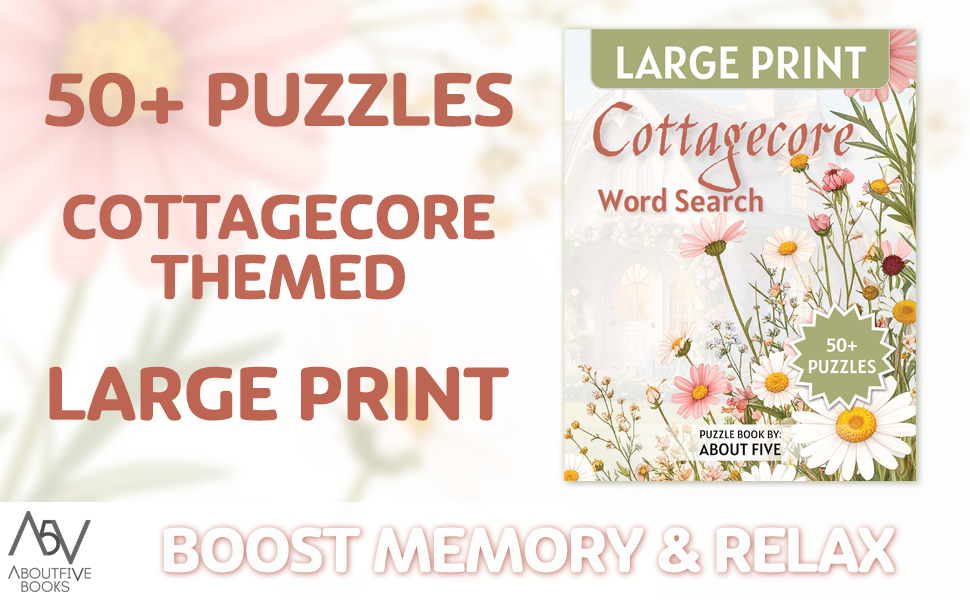 cottage core wordfinder puzzle book cozy word word search in large print boost memory and relax
