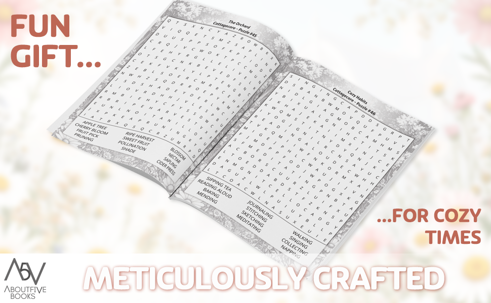 opened cottage word search large print for adults fun and easy for cozy times themed puzzle book