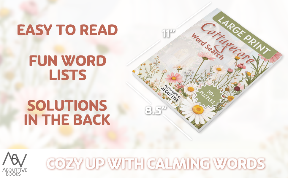 cozy up with calm words 8.5x11 word search cottage core word search print cozy activities cozy words