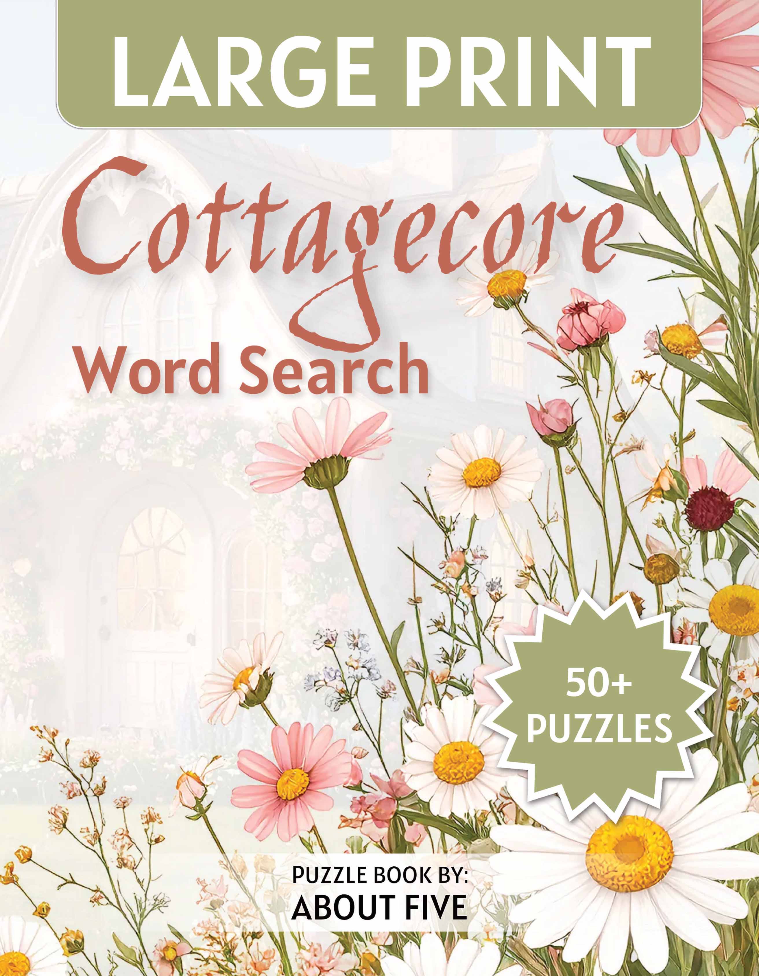 large print cottagecore word search book cover