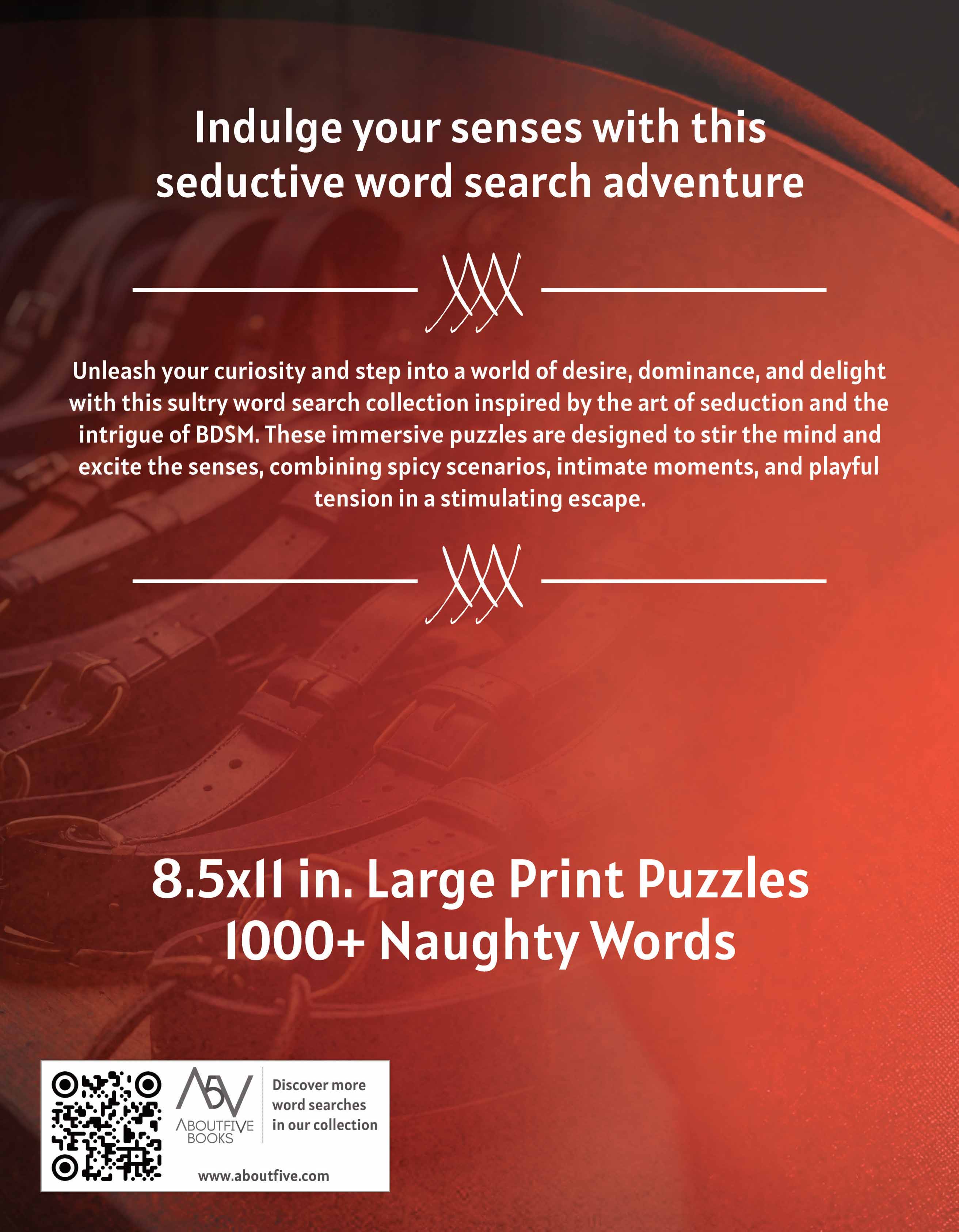large print discreet and spicy word search book back cover thumbnail