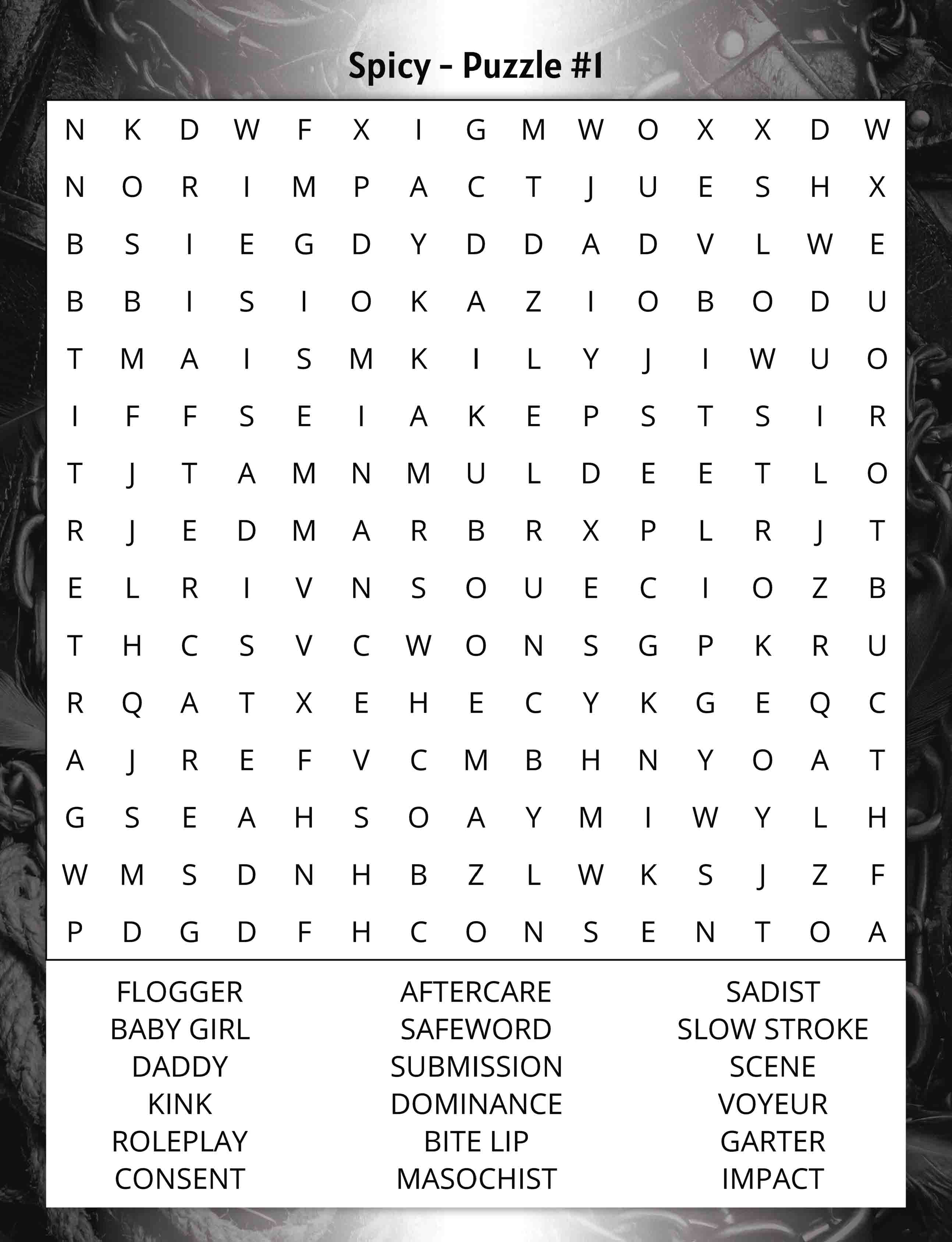 about five large print discreet and spicy word search puzzle 1