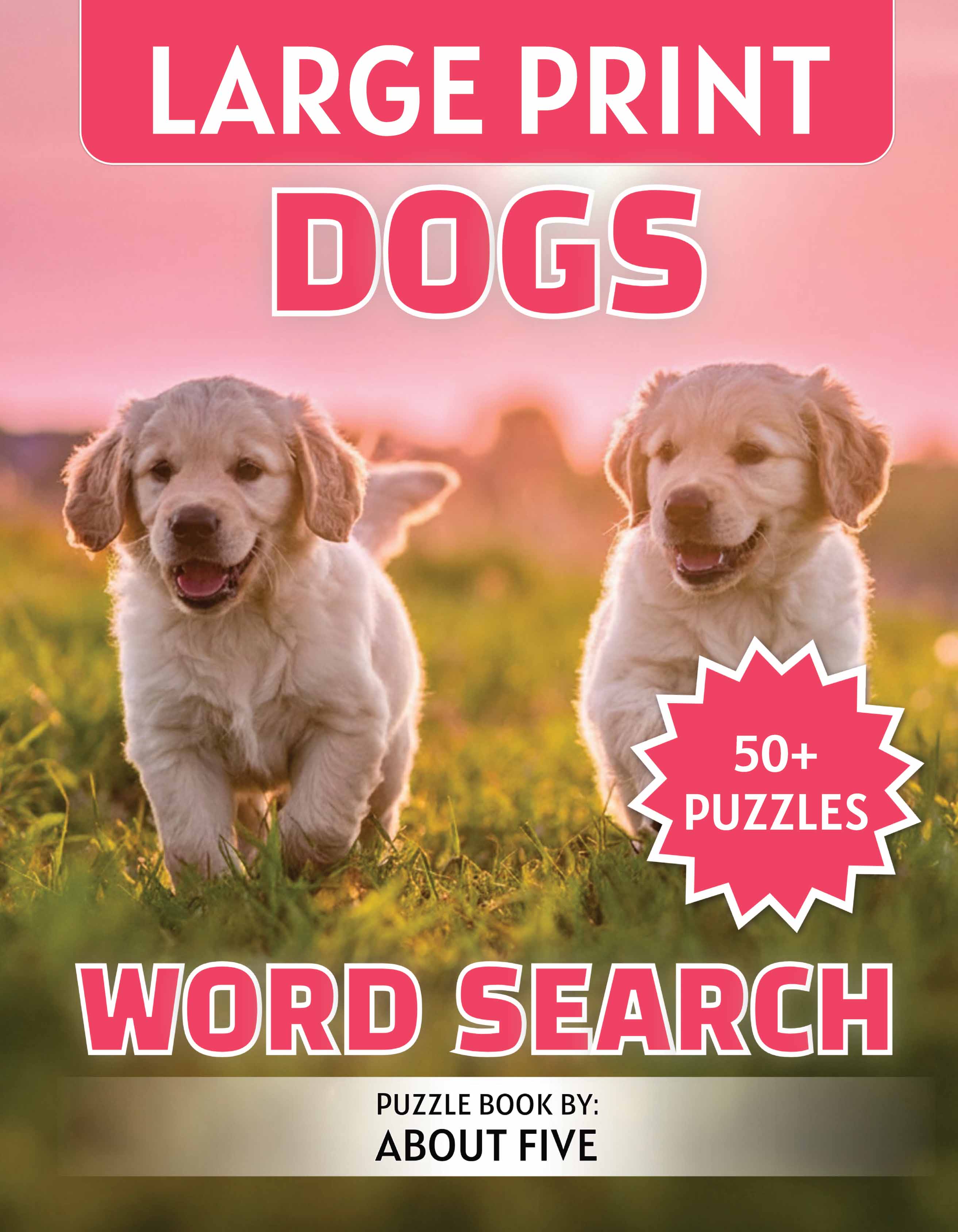 large print dogs word search book cover