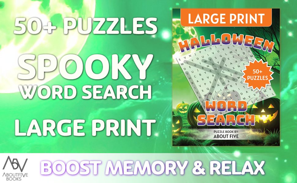 halloween word search large print a frightening and spooky word search boost memory and relax