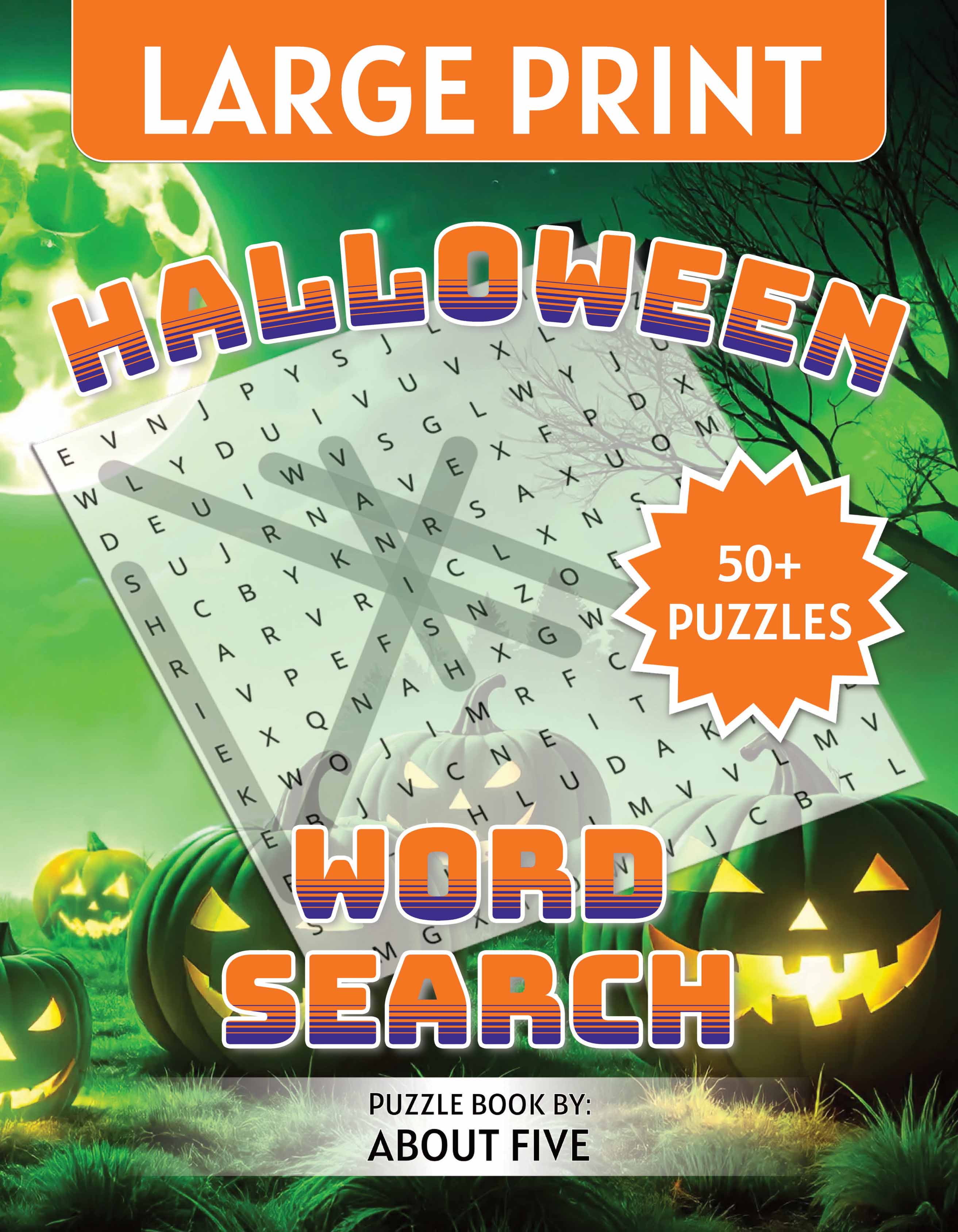 large print halloween word search book cover