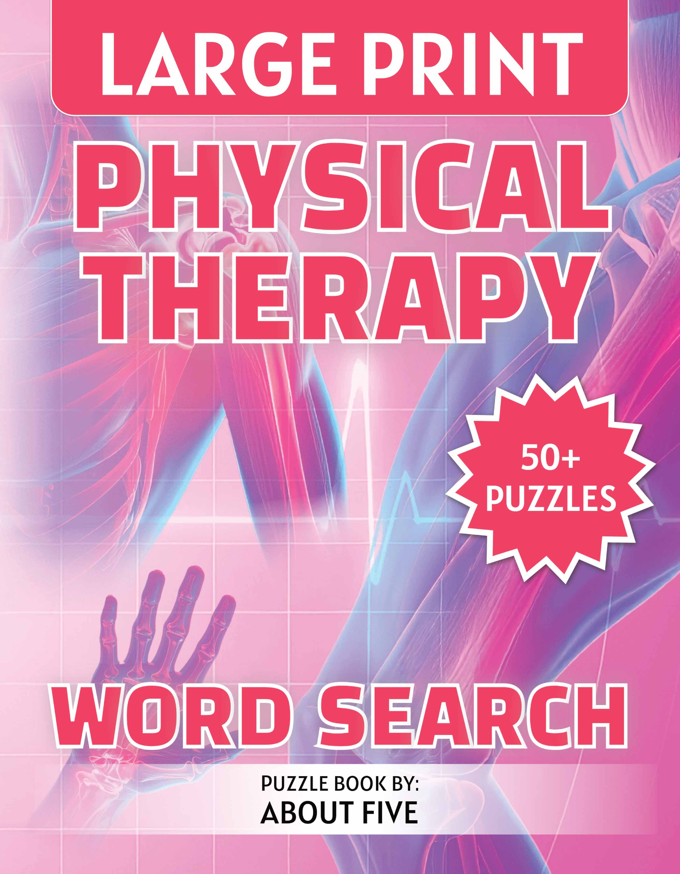 large print physical therapy word search book cover