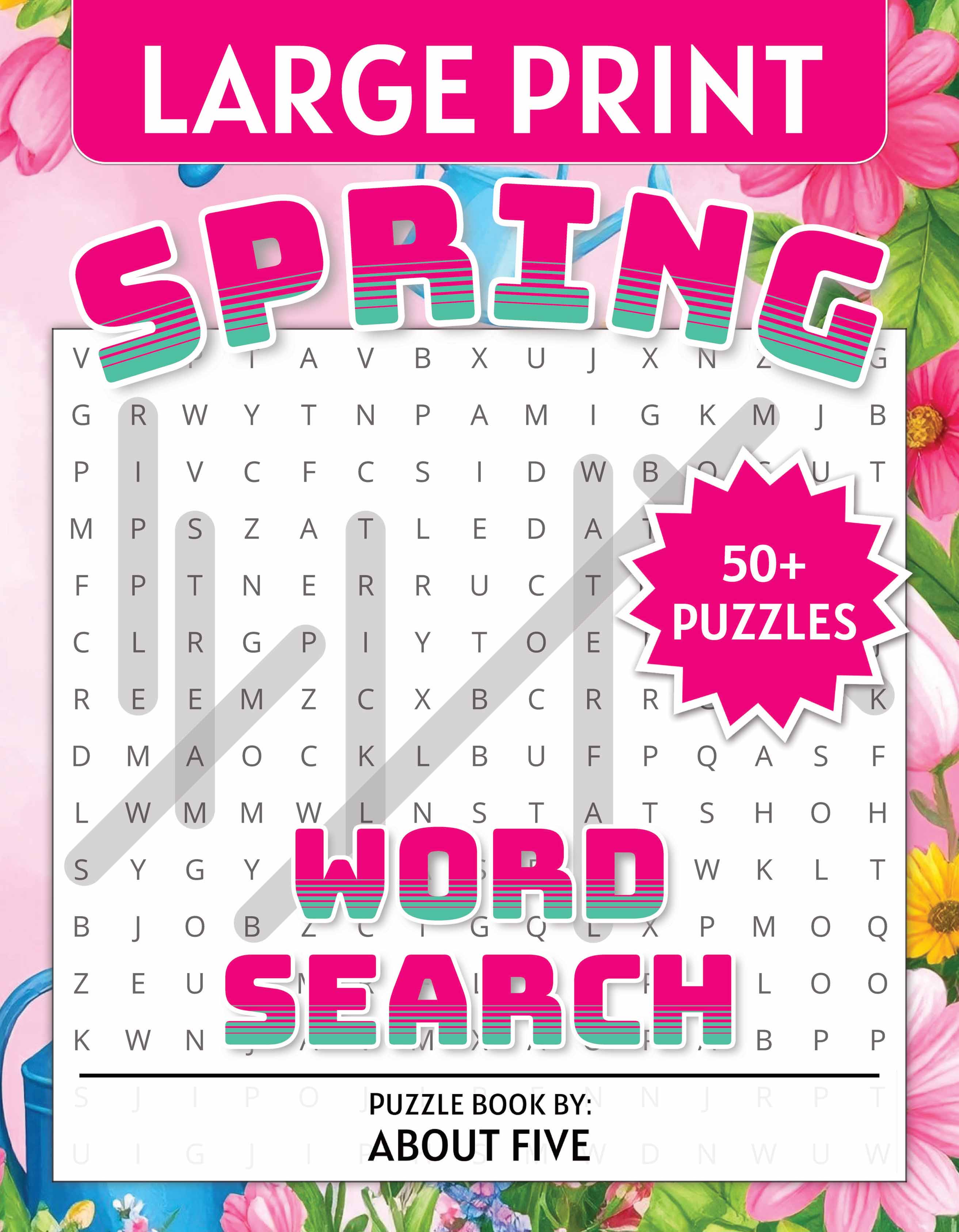 large print spring word search book cover