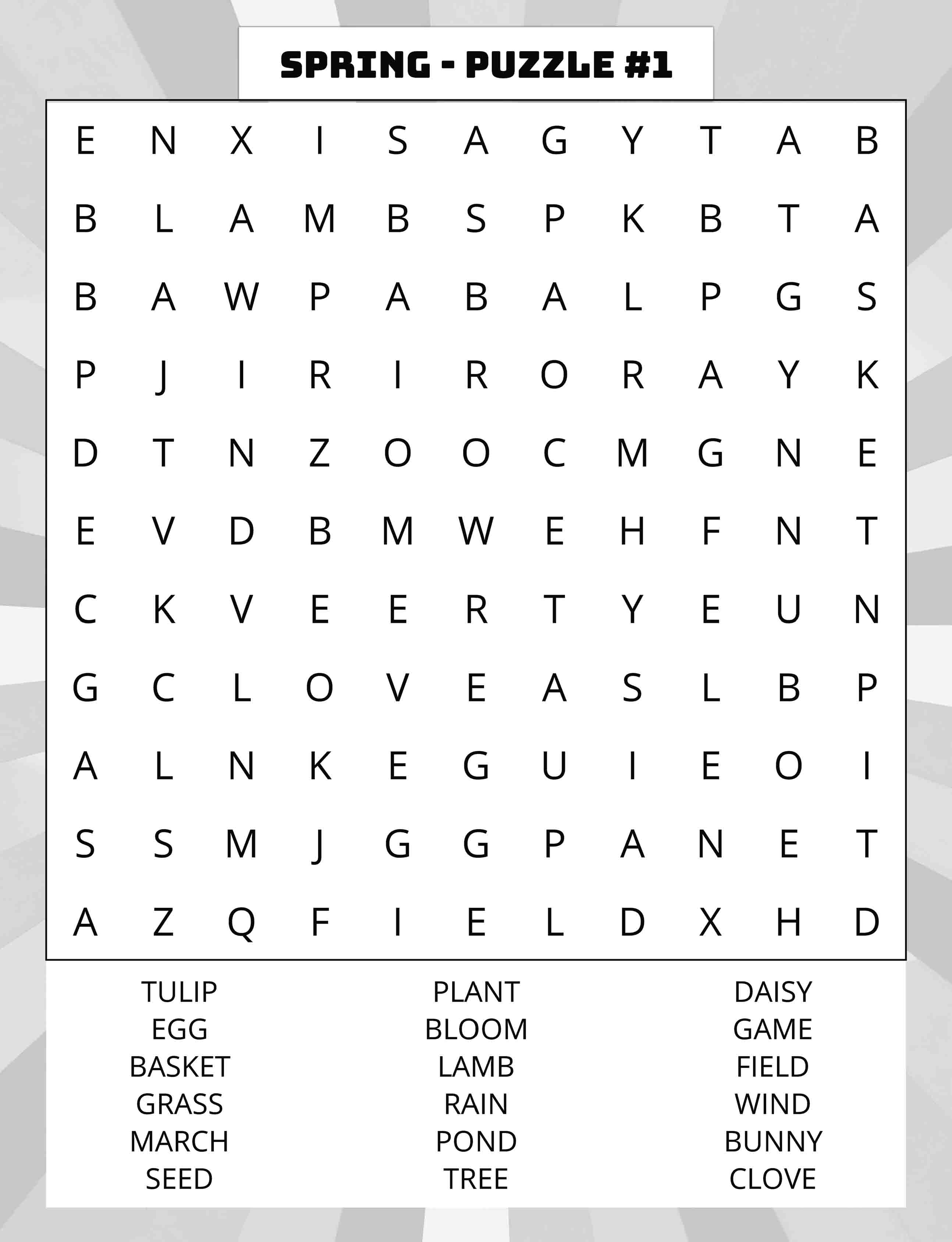 about five large print spring word search puzzle 01