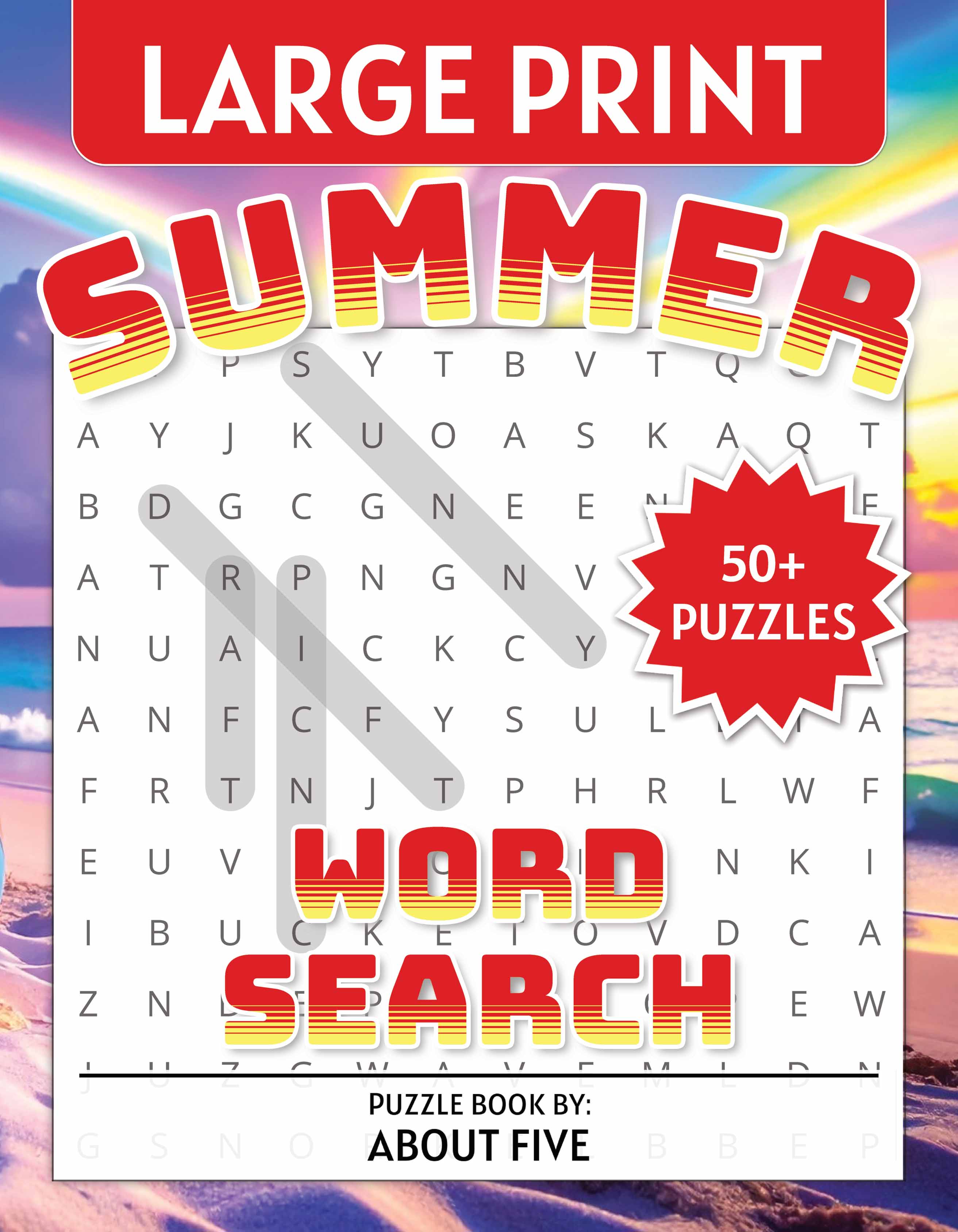 large print summer word search book cover