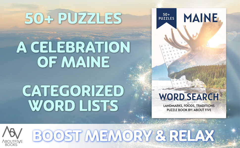 maine word search wordfinder puzzle books 50+ puzzles celebration of maine categorized boosts memory