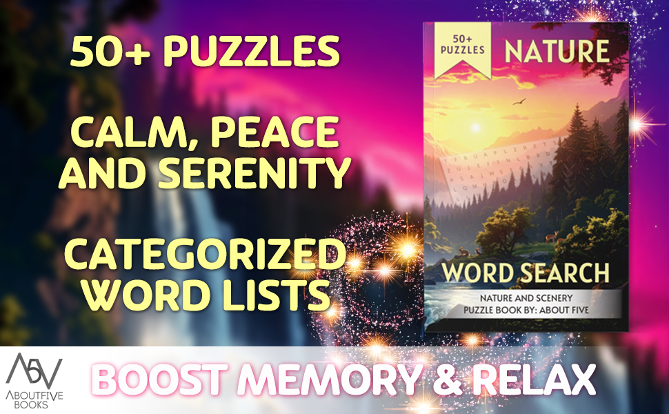 calm nature word search puzzle peace serenity categorized word lists boost memory relaxation book