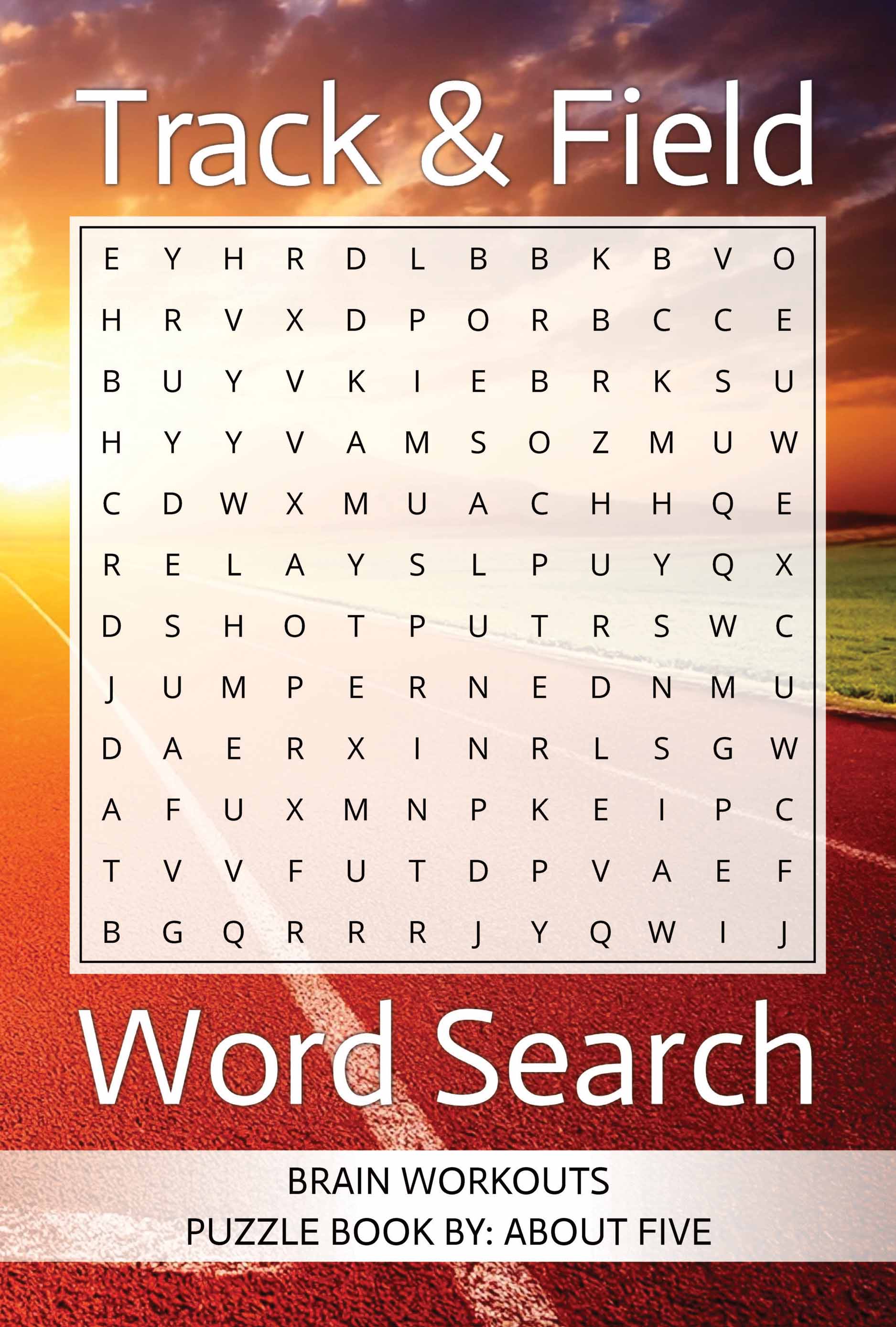 track and field word search book cover