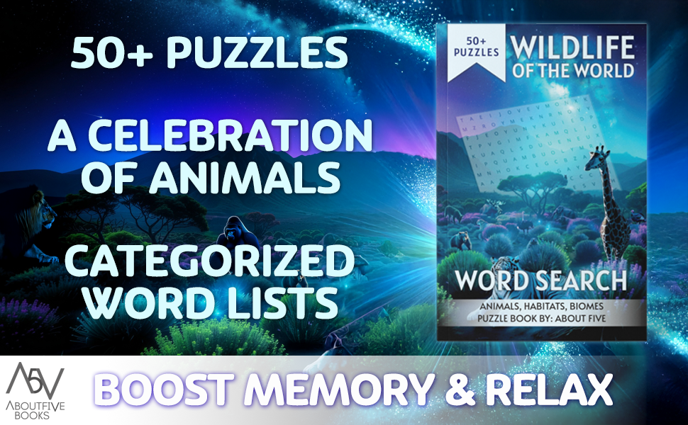 fifty plus wildlife word search puzzles categorized image of the wildlife word search puzzle book