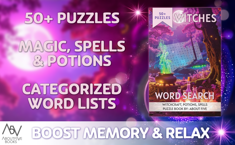 magic word search boost memory and relax with each magical word search puzzle a witches word search