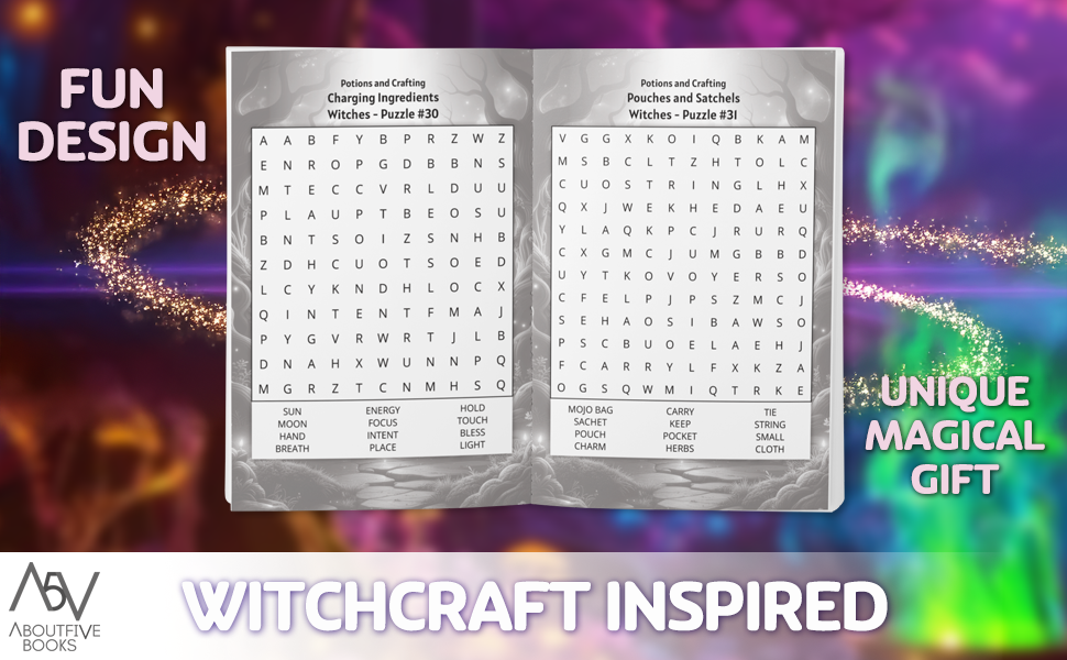 unique word search magical books word search witchcraft inspired fun and easy wordfind puzzle books