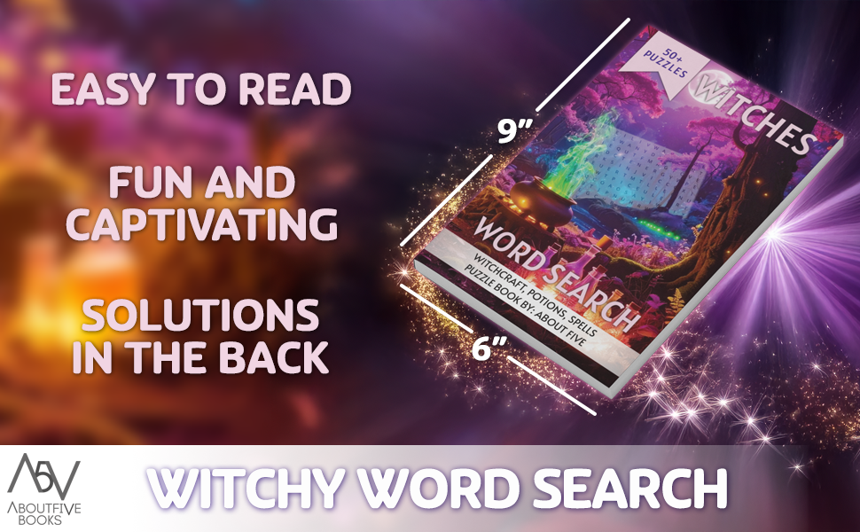 witch word search books of witchy things easy to read word search a fun and captivating word search