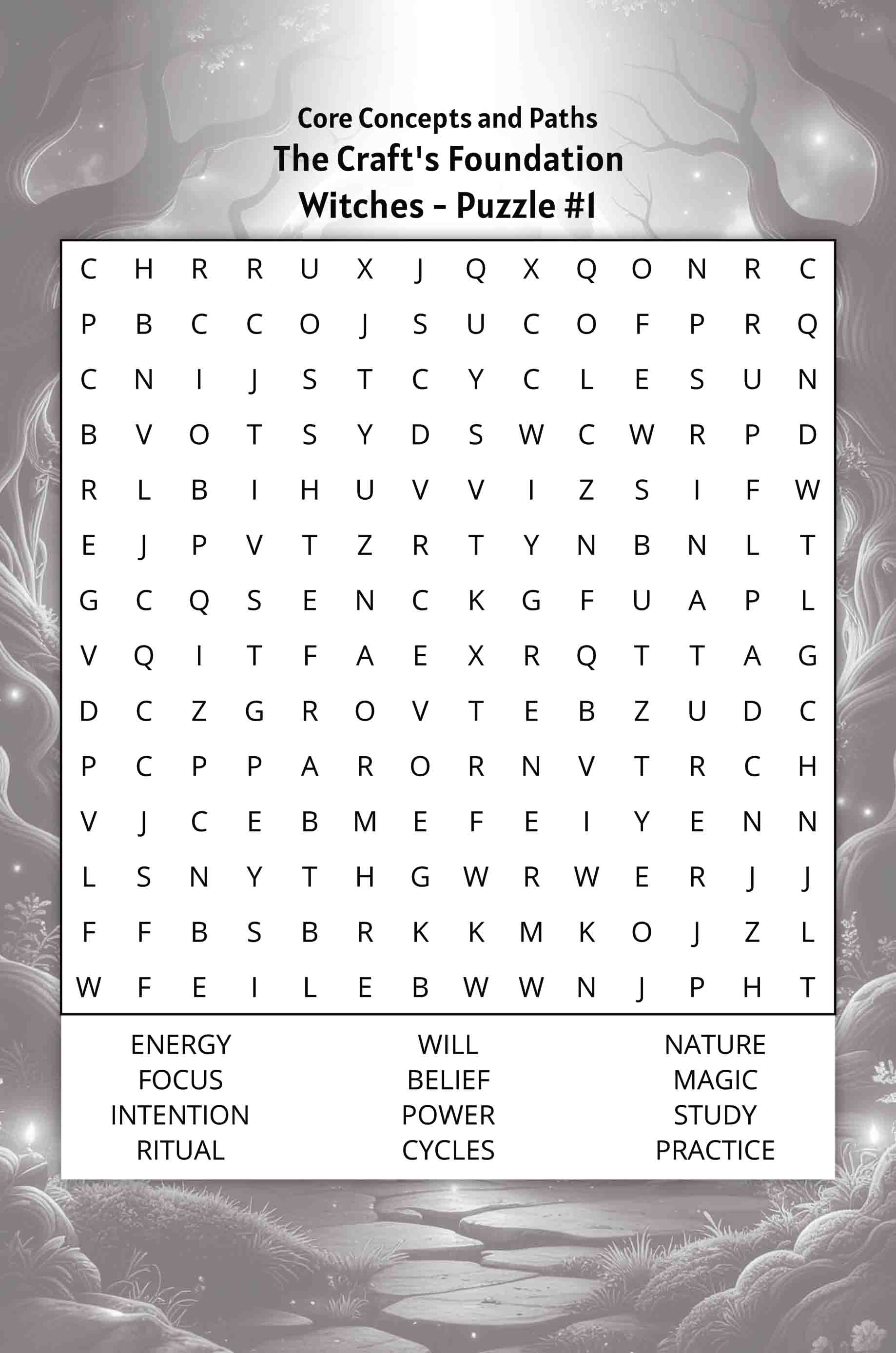 about five witches word search puzzle core concepts and paths crafts foundation