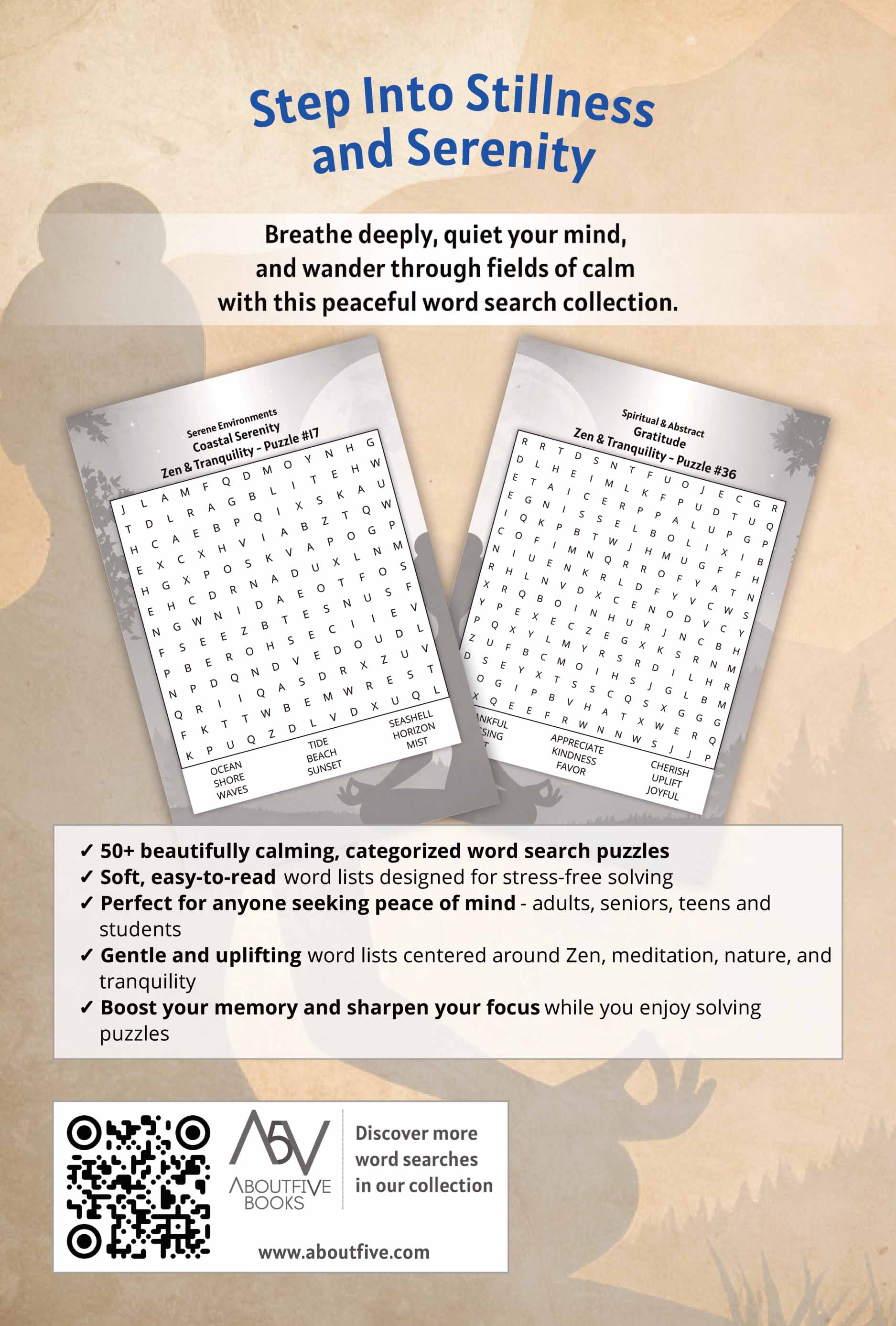 zen and tranquility word search book back cover thumbnail